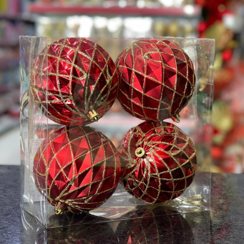 BOLA 10CM VERMELHO C04