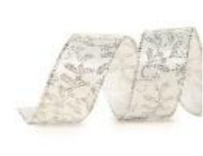 FITA 3,8CM FOLHAS PRATA
