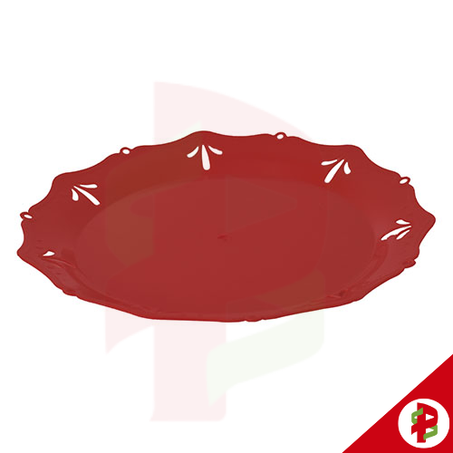 [79824] PRATO PARA DOCES 25CM COLOR VERMELHO 378