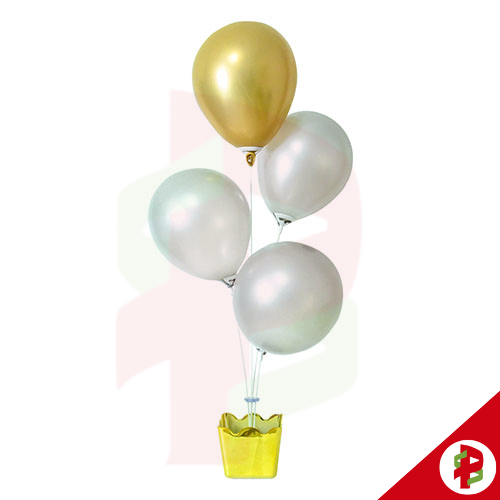 [78580] SUP BALAO ACRIL CACHEPOT 4HT METAL DOURADO