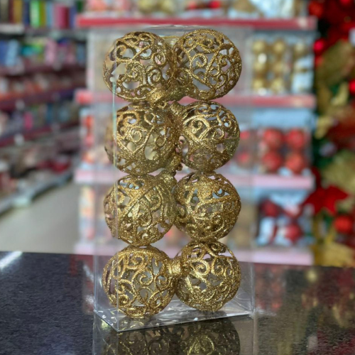 [34347] BOLA 06CM ARABESCO VAZADA OURO C08