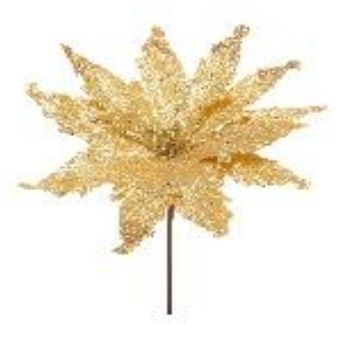 [34502] FLOR POINSETIA OURO CABO MEDIO