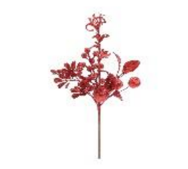 [34509] GALHO FRUTAS GLITTER VERMELHO 37CM