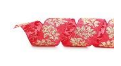 [46017] FITA 6,3CMX914CM NATAL FOLHAS VERMELHO OURO