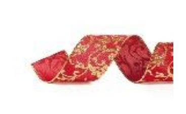 [53864] FITA 6,3CMX914CM NATAL FOLHAS VERMELHO OURO