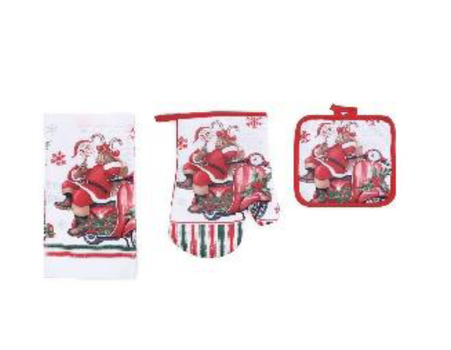 [1002579] KIT PANO DE PRATO LUVA E PEGADOR NOEL CLR () KIT C/3 PC