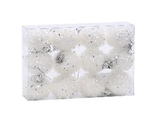[1004653] BOLA C/GLITTER BCO 4cm () JG C/12 PC