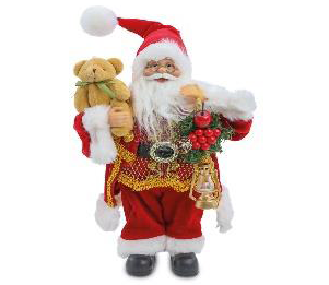 [1005440] PAPAI NOEL DEC SEGURANDO URSO VRM/BCO/OUR 30cm () C/1 UN