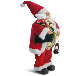 [1005739] PAPAI NOEL DEC SACO E LANTERNA VRM/BCO/OUR 45cm () C/1 UN