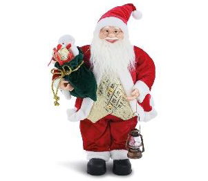 [1005740] PAPAI NOEL DEC SACO E LANTERNA VRM/BCO/OUR 60cm () C/1 UN