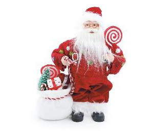 [1005787] PAPAI NOEL DEC C/SACO DOCES VRM/BCO/VRD 30cm () C/1 UN