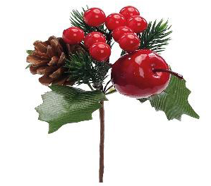 [1006716] PICK FOLHAS,FRUTAS,PINHAS VRM/VRD 18cm () C/1 UN