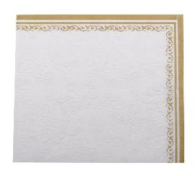 [1020669] GUARDANAPO TRAB LATERAL BCO/OUR 32,5x32,5(GUARD PAPEL)C/20 FOLHAS