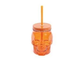 [29005319] COPO COM CANUDO CAVEIRA LARANJA C/1 UN