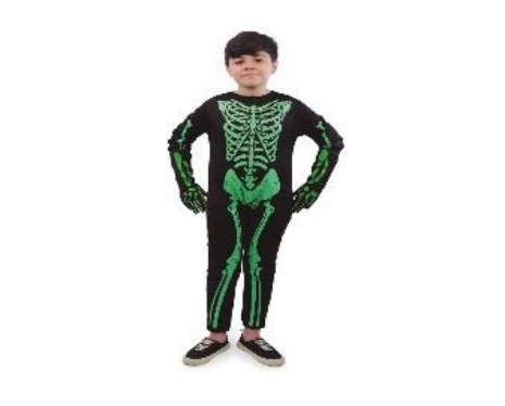 [29005642] MACACAO FLUORESCENTE CAVEIRA VERDE 9 A 12 ANOS KIT C/1 UN