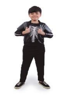 [29005668] FANTASIA ESQUELETO CHARMOSO 6-9 ANOS C/3 PECAS KIT C/1 UN