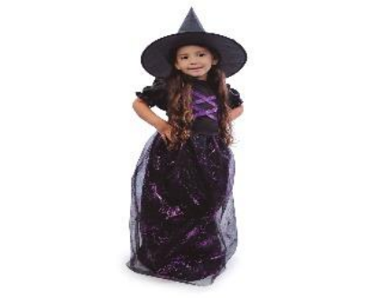 [29005669] FANTASIA BRUXA ELEGANTE ROXA 6-9 ANOS C/2 PECAS KIT C/1 UN