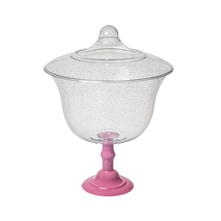 [67225] TACA CONFEIT CAKE COM TP 1200ML GLITTER ROSA BEBE