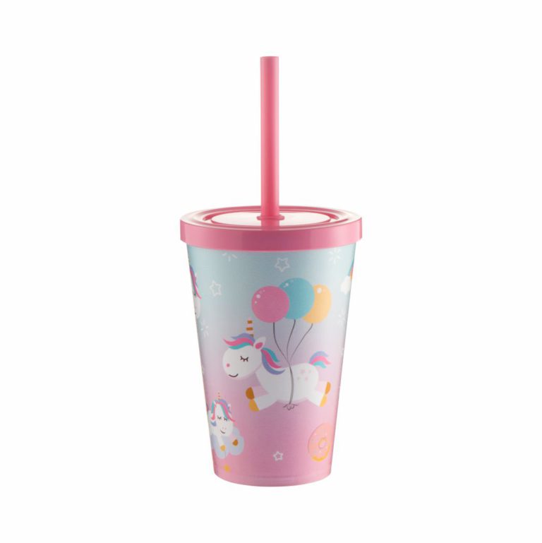 [71321] COPO BABY 350ML EST UNICORNIO BALAO ROSA BEBE
