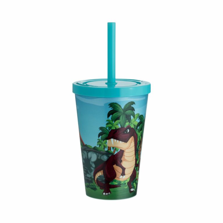 [71314] COPO BABY 350ML EST DINOSSAURO AZUL TIFFANY